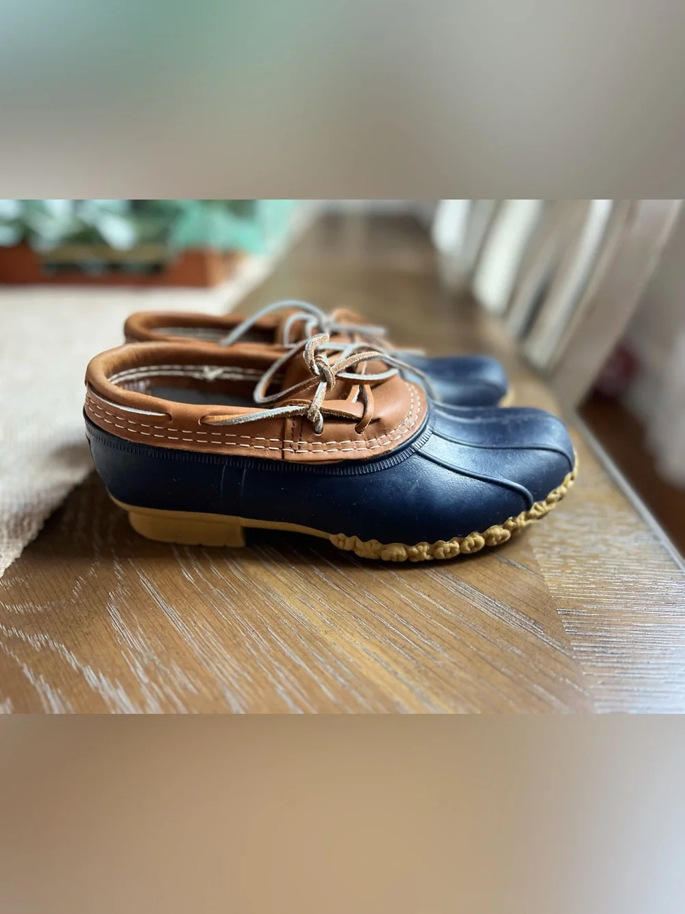 Vintage L.L. Bean Bean Boots Short Ankle Duck Boot Navy size 7